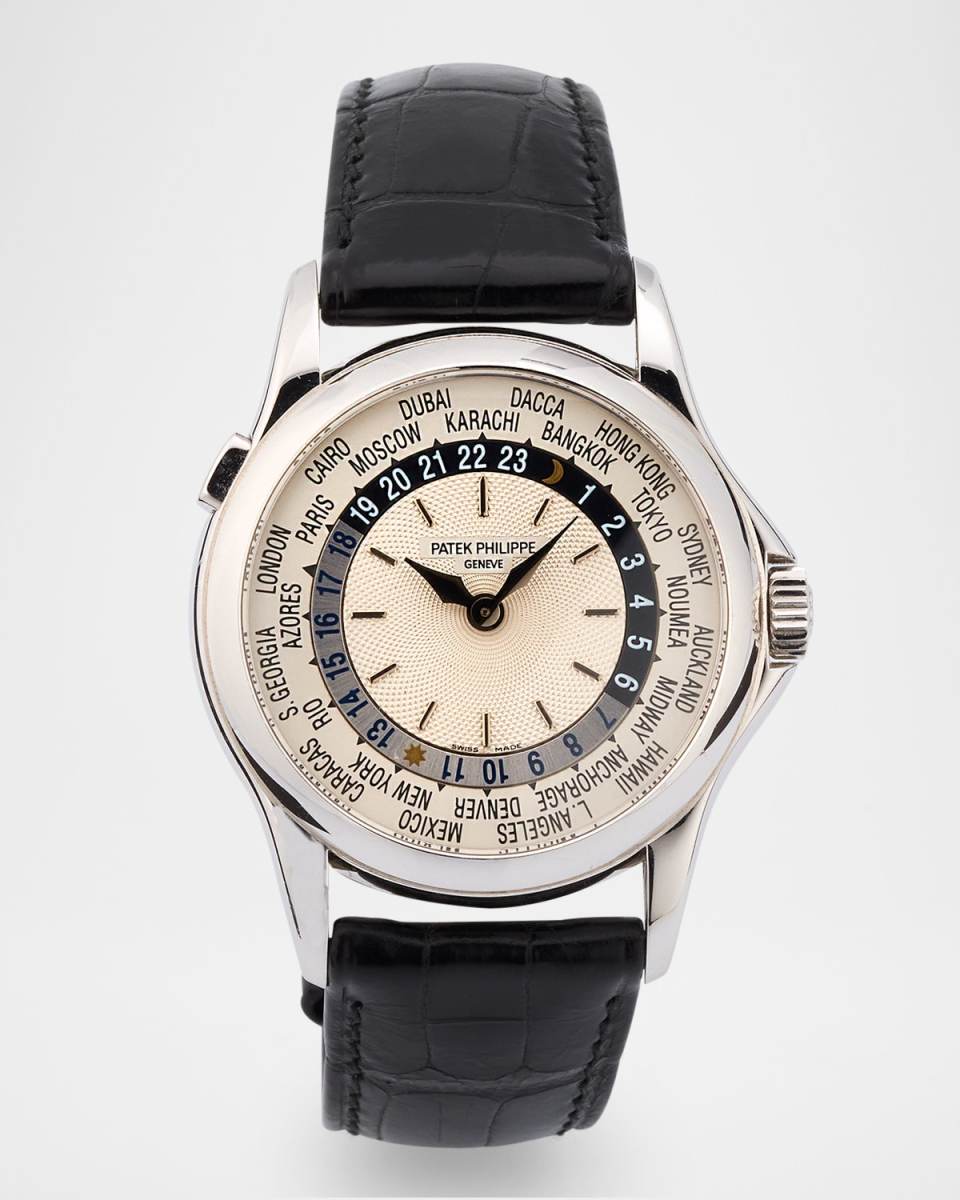 Patek Philippe 18K White Gold World Time 37mm Vintage 2000s Watch